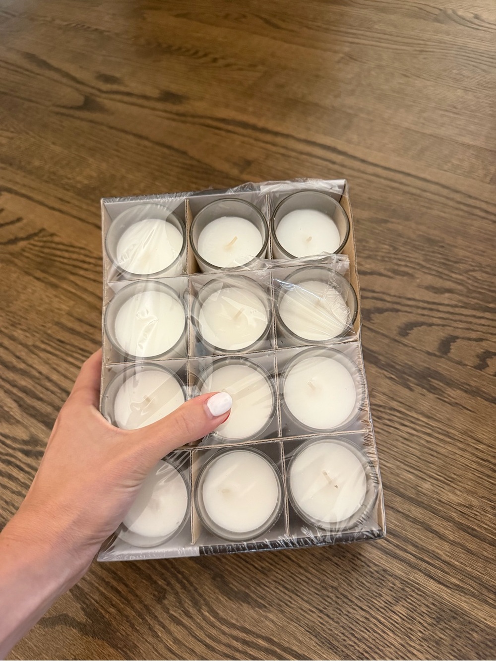 Ashland White Votive Candles in Clear Glass Holders - Pack of 12